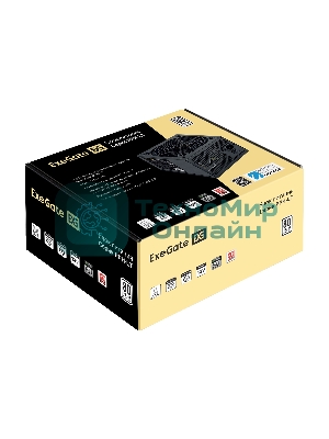 Блок питания 750W ExeGate 80 PLUS 750PPH-LT-S (ATX, APFC, SC, КПД 82% (80 PLUS), 12cm fan, 24pin, 2x(4+4)pin, 4xPCI-E, 8xSATA, 4xIDE, кабель 220V 1,8м с защитой от выдергивания, black, Color Box)