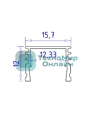 Алюминиевый профиль Ambrella light GP1750BK черный 2000*15.7*12