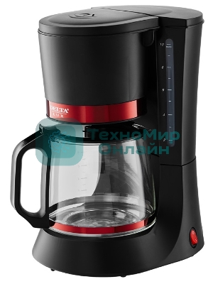 Кофеварка Delta LUX DL-8152 черная с красным