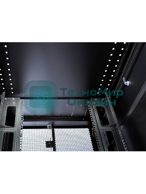 Шкаф серверный ЦМО ШТК-СП-42.8.12-48АА-9005 42U 800x1200 мм пер. дв. перфор. задн. дв. перфор. 2-хст. 2 бок. пан. 1350 кг черный