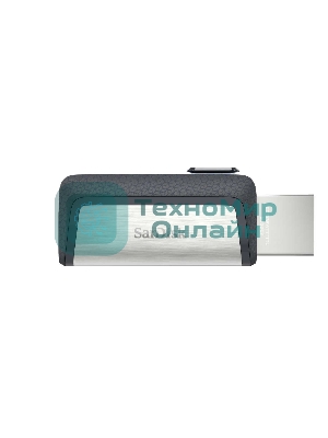 Флешка USB Sandisk DDC2 Ultra Dual (SDDDC2-032G-G46), 32Gb, USB 3.0/USB 3.1 Type C, R/W 150/30, серый/черный