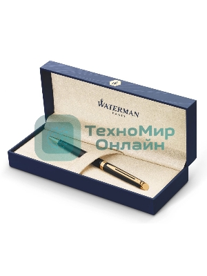 Ручка шариковая Waterman Hemisphere (CWS0920770) Matte Black GT M, синие чернила, подарочная коробка