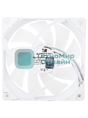 Кулер для корпуса Thermalright TL-C12CW-S (120x120x25мм, 4-pin PWM, ARGb, 66.17CFM, 25.6dBA, 1550RPM, белый)