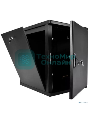 Шкаф телекоммуникационный настенный разборный ЦМО 15U (600 x 650) съемные стенки, дверь металл, черный (ШРН-М-15.650.1-9005)