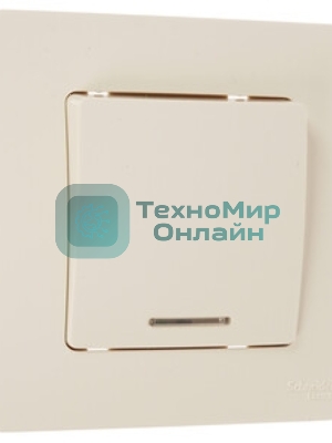 Systeme Electric Blanca внутр Беж Выключатель 1-клавишный (cх.1) с подсветкой, 10А, 250B