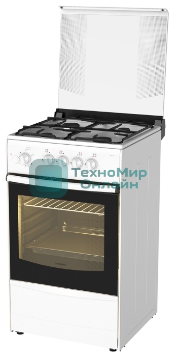 Плита газовая Darina 1B1 GM 441 018 W белый/черный, конфорок 4 шт, духовка 50 л, 50 см x 85 см x 51 см