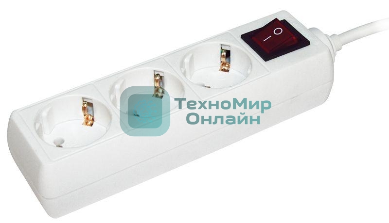 Удлинитель IEK WYP10-16-03-03-ZK-N 3х3 м с заземл. 16А IP20 У03К с выкл. ПВС 3х1