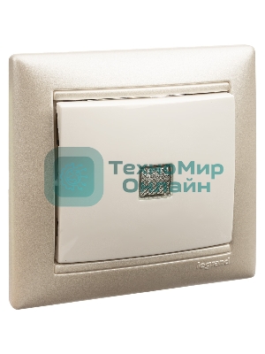 Механизм выключателя 1-кл. СП Valena 10А IP31 с зел. инд. бел. Legrand 774410