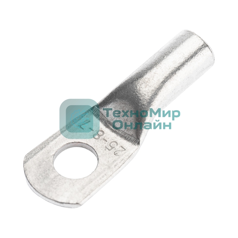 Наконечник медный луженый Rexant ТМЛ 25–8–7 (25 мм² - Ø8 мм) ГОСТ 7386-80 (в упак. 100 шт.)