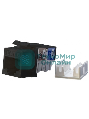 Модуль универсальный Hyperline KJ9, keystone, 1хRJ45, 90°, кат. 6, неэкр., 1 шт, черный