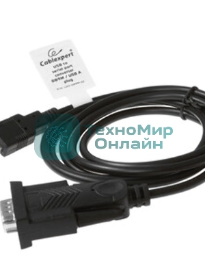 Конвертер USB->SERIAL Cablexpert UAS-DB9M-02 AM/DB9M, 1,5 м, PL2303TA, WinXP-Win8, черный, пакет