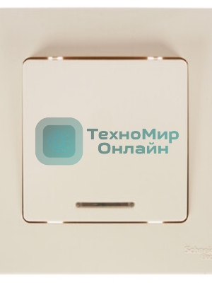 Systeme Electric Blanca внутр Беж Выключатель 1-клавишный (cх.1) с подсветкой, 10А, 250B