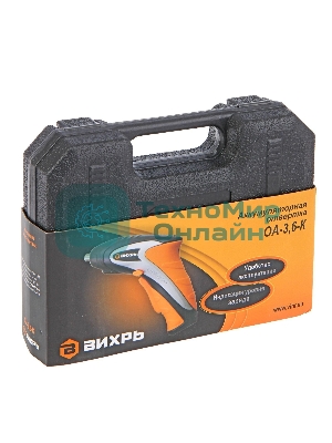 Отвертка аккумуляторная ВИХРЬ ОА-3,6-К 72/14/10 3.6 В,LI-ION, 1,3 А·ч, 3.5 Нм, подсветка рабочей зоны, кейс