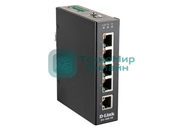 Коммутатор промышленный неуправляемый D-Link DIS-100E-5W/A1A с 5 портами 10/100Base-TX, функцией энергосбережения и поддержкой QoS