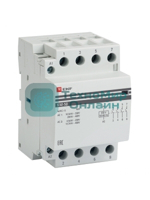 Контактор модульный EKF km-3-50-40 КМ 50А 4NO (3 мод.) PROxima