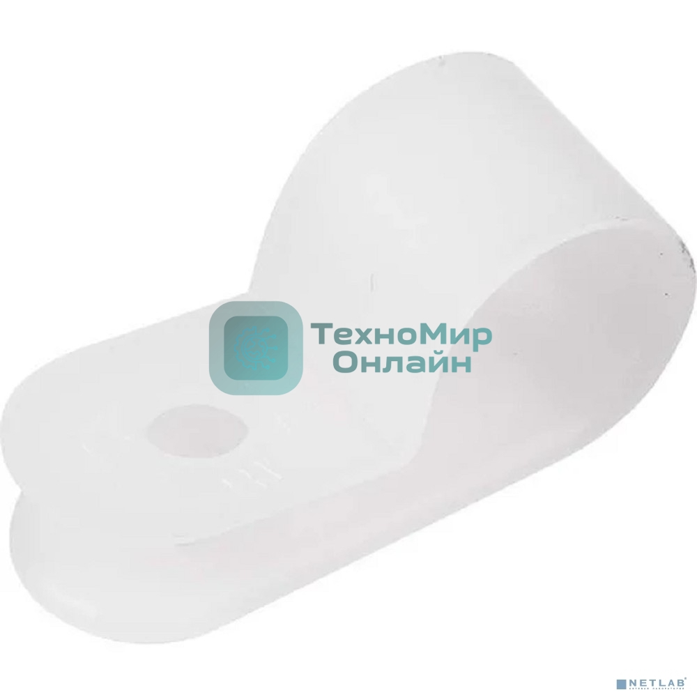 Скоба под винт Rexant 6мм, белая (50 шт/уп)