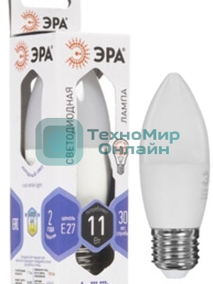 Лампа светодиодная ЭРА STD LED B35-11W-860-E27 11 Вт свеча холодный дневной свет