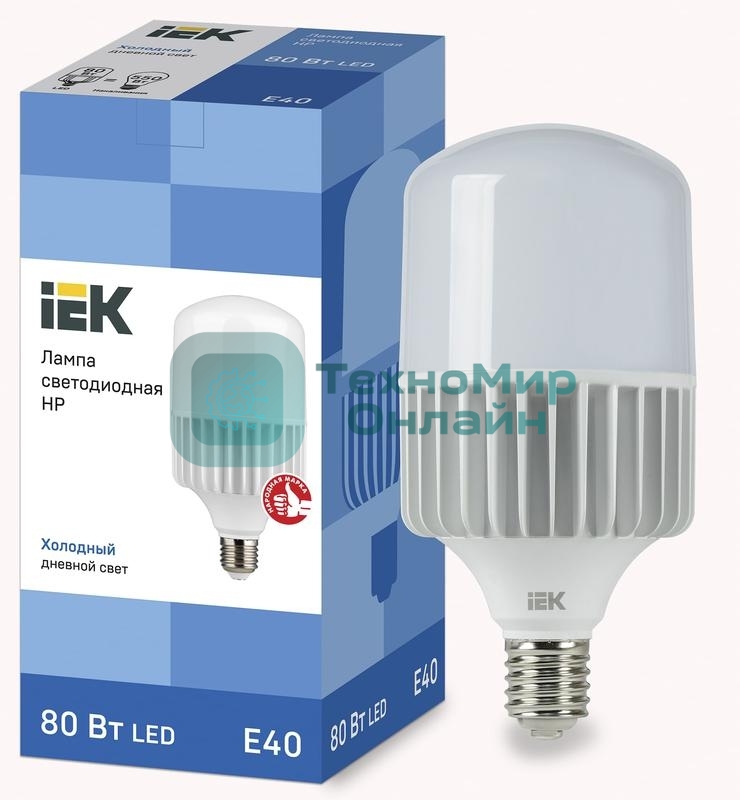 Лампа светодиодная IEK LLE-HP-80-230-65-E40 HP 80Вт 230В 6500К E40