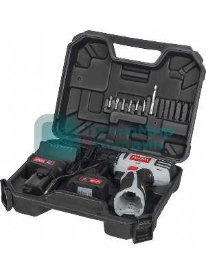 Дрель-шуруповерт Ресанта ДА-24-2ЛК, 24 В, 2 Ач, 60 Нм, щеточный