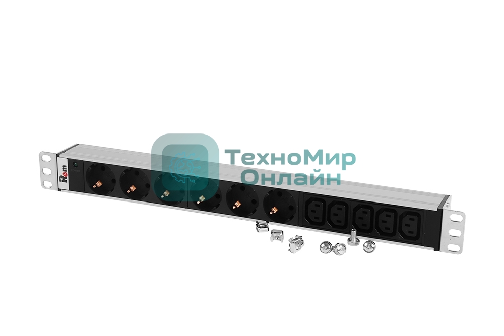 Блок распределения питания ЦМО R-10-6S-5C13-I-440-Z гор.размещ. 5xC13 6xSchuko базовые 10A без вилки