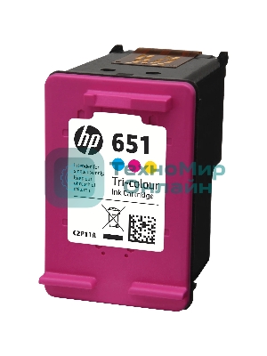 Картридж струйный HP 651 C2P11AE трехцветный для HP DJ IA5575e (300 стр.)