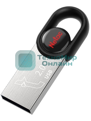 Флешка USB Netac UM2 (NT03UM2N-064G-20BK), 64Gb, USB 2.0, R/W 100/40, серебристый/черный