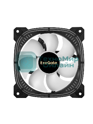 Вентилятор для корпуса ExeGate EX12025H3P4PSU-PWM.ARGb черный, 120 мм, 1800 об/мин, 26 дБ, 4 pin