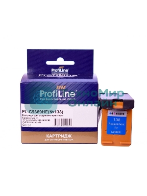 Картридж струйный ProfiLine PL-C9369HE №138 для принтеров HP DJ 5443/5743/5943/D4163 PSC1513/1613/2353 Color водные