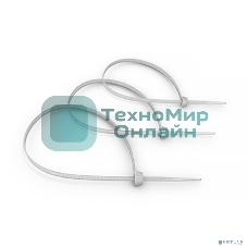 Стяжка кабельная Cabeus, неоткрывающаяся, 3,6 мм Ш, 200 мм Д, 100 шт, нейлон, белый