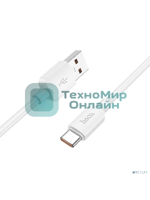 Кабель USB2.0 Hoco AM/Type-C, 6A, X96, 1м, белый, коробка