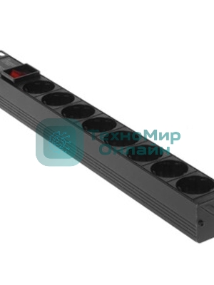 Блок розеток горизонтальный ExeGate ServerPro PDU-19H805 Al-8S-EU3-SW, 19