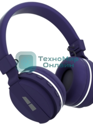 Беспроводные наушники MORE CHOICE HW15 фиолетовый, накладные, Bluetooth, до 6 ч