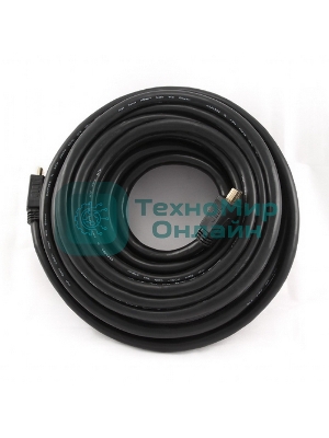 Кабель Cablexpert HDMI CC-HDMI4-20M, 19M/19M, v2.0, медь, позол.разъемы, экран, 20м, черный, пакет