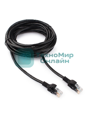 Патч-корд UTP Cablexpert cat.5e, 5м, литой, многожильный черный