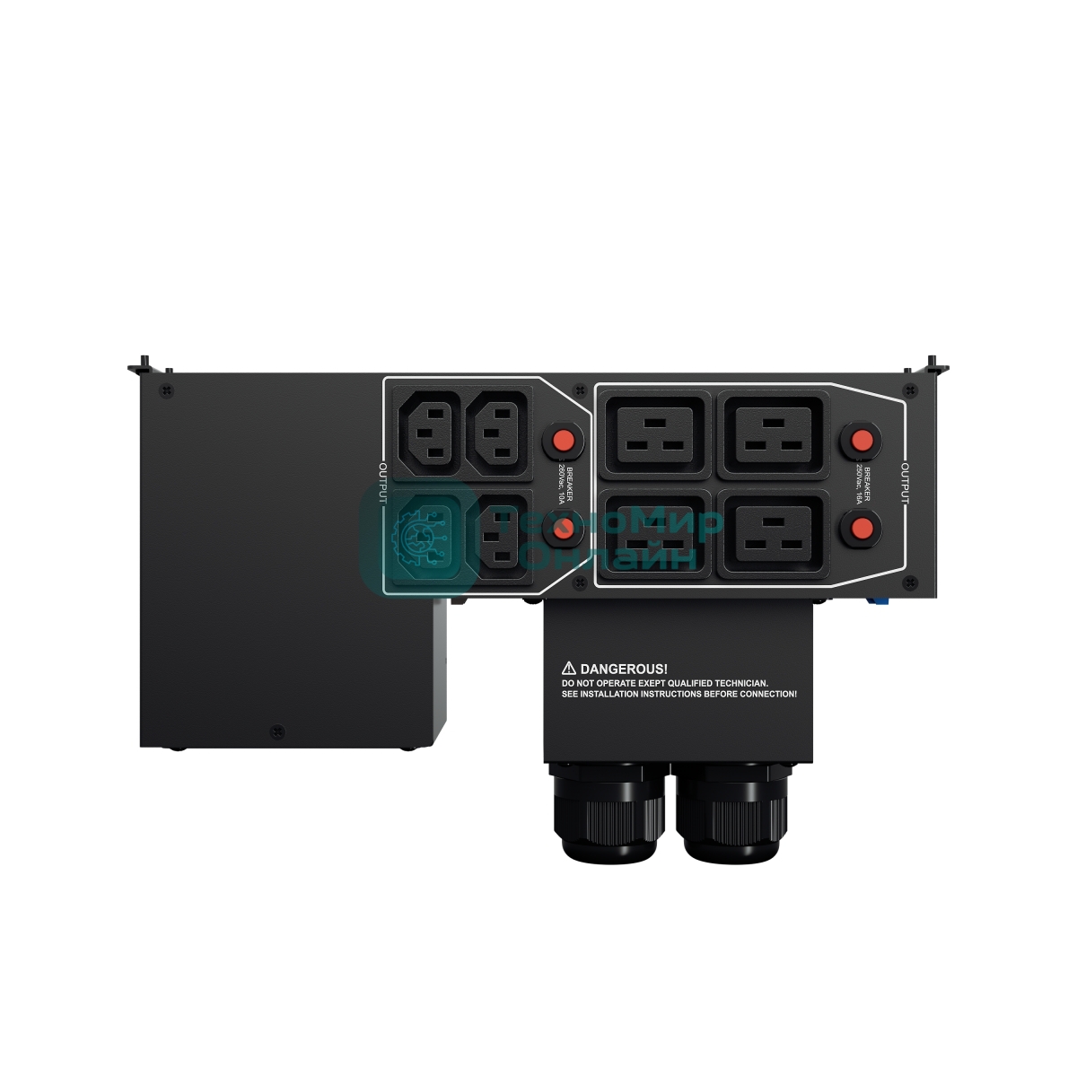 Блок Service Bypass PDU CyberPower MBP60AHVIEC82U 5kVa – 10kVa, 2U, Input/Output Hardwire Kit x 1, IEC C13 x 4, IEC C19 x 4, 288 x 88 x 141, 2.8kg