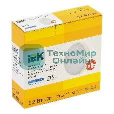 Светильник IEK LED ДПО 2014Д 12Вт IP54 6500К деж круг с АД