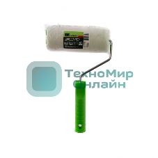 Валик Сибртех с натуральным мехом, с ручкой, 150 мм, ворс 12 мм, D 48 мм, D ручки 6 мм