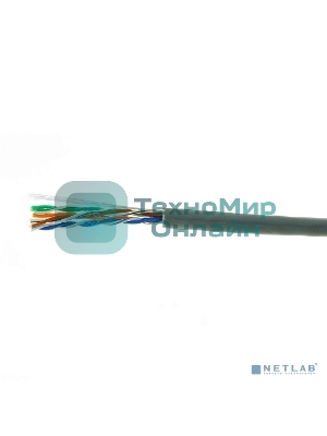Кабель Cablexpert, UTP5e, 4 пары, 0.51 мм, медь, однож., 305 м, Fluke Test, серый
