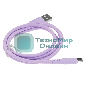 Кабель Defender F207, USB 2.0 (AM) - Type C, 1метр, 2.4А, силиконовая оплетка, красный.