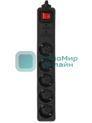 Сетевой фильтр Energenie Сетевой фильтр SPG5-C-10 3m. 16А. черный