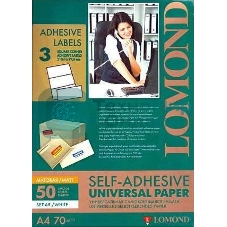 Самоклеящаяся бумага Lomond универсальная для этикеток, A4, 3 делен. (210 x 99 мм), 70 г/м2, 50 листов
