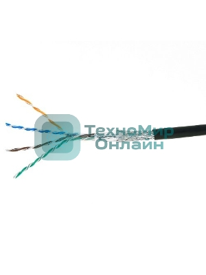 Кабель Cablexpert, SFTP5e, 4 пары, 0.51 мм, медь, однож., экран, оплетка, 305 м, для внешней прокладки, Fluke Test, черный