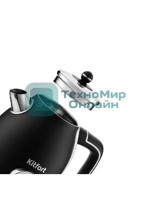 Чайник электрический Kitfort КТ-6102-1 черный с серебром