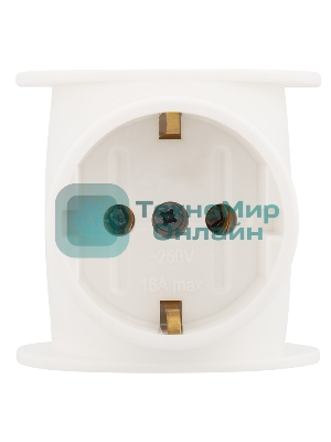 Тройник электрический Rexant универсальный 16 А одно гнездо с заземлением белый