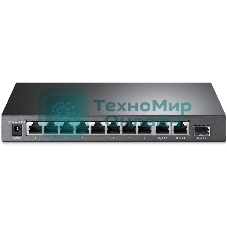 Коммутатор TP-Link 8-port 10/100Mbps Unmanaged PoE switch, 2 Gb RJ45 + 1 Gb SFP uplinks, PoE budget up to 124W