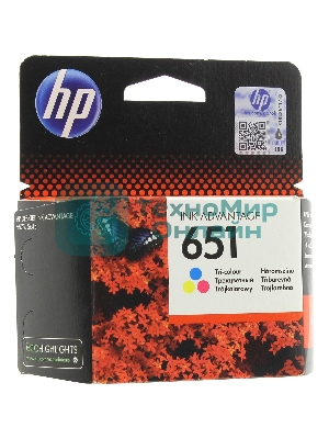 Картридж струйный HP 651 C2P11AE трехцветный для HP DJ IA5575e (300 стр.)
