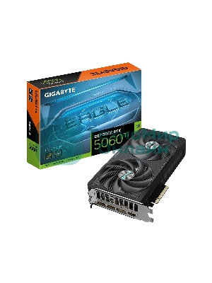 Видеокарта Gigabyte GeForce RTX 5060 Ti Eagle OC, NVIDIA RTX 5060 Ti, 8 ГБ GDDR7, 128 бит, PCI-e 5.0, 1xHDMI, 3xDP, 2617 МГц