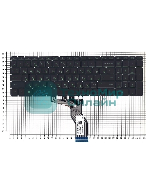 Клавиатура для ноутбука HP Pavilion Power 15-cb000 черная с зеленой подсветкой