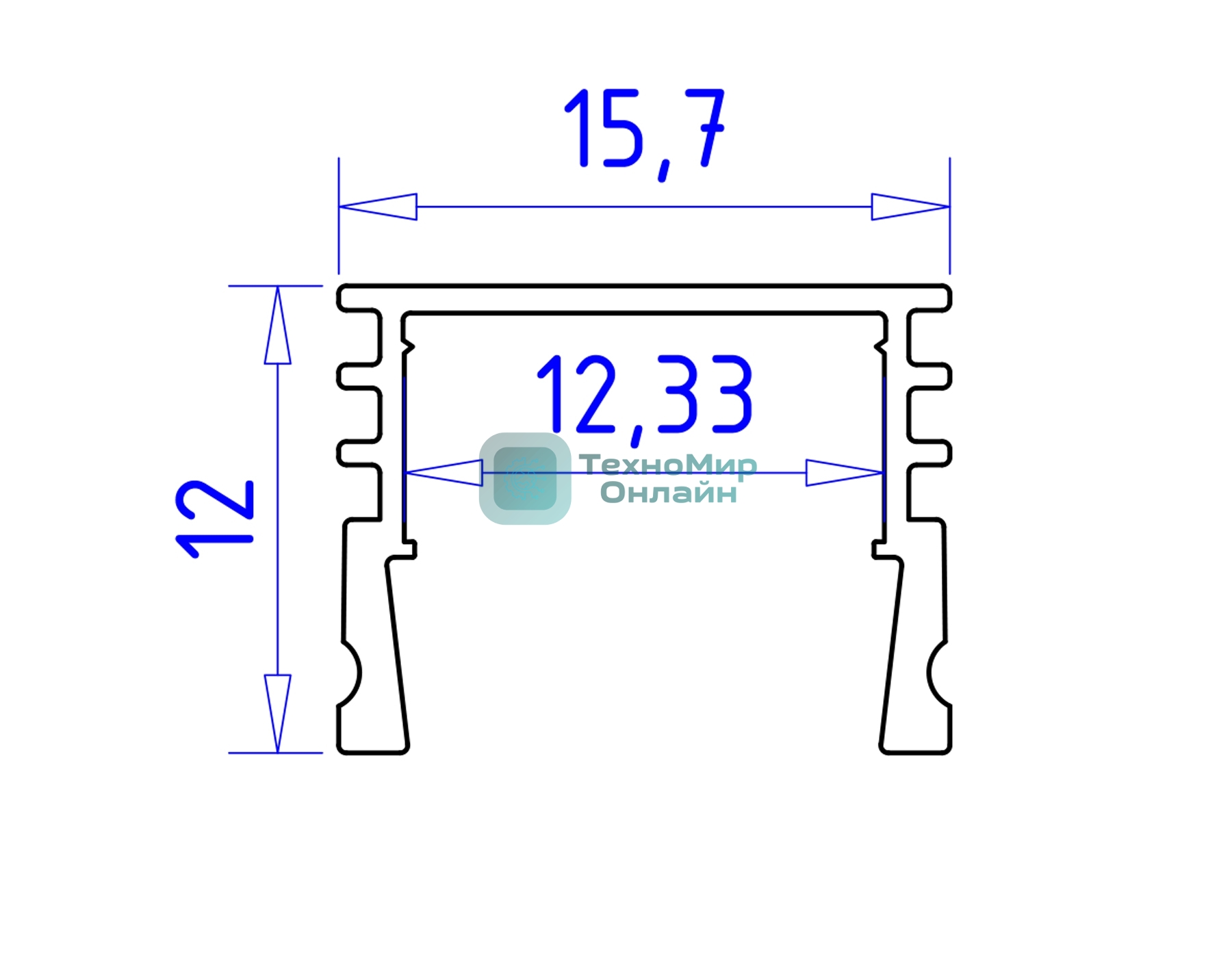Алюминиевый профиль Ambrella light GP1750WH белый 2000*15.7*12
