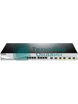 Коммутатор D-Link DXS-1210-12TC, 10 Gigabit Ethernet Smart Switch with 8-port 10GBASE-T + 2-port SFP + 2-port 10GBASE-T/SFP